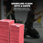 SIMPLI-MAGIC Premium Shop Towels 14”x12”, Commercial Grade Red, 150 Pack - Image 4