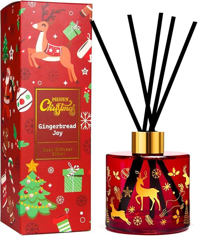 Reed Diffuser Set, Gingerbread Joy Christmas Oil Diffuser by Xcleen