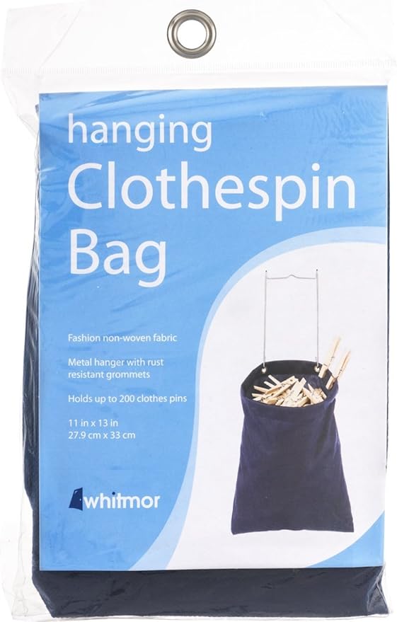 Whitmor Hanging Clothespin Bag Navy - Image 3