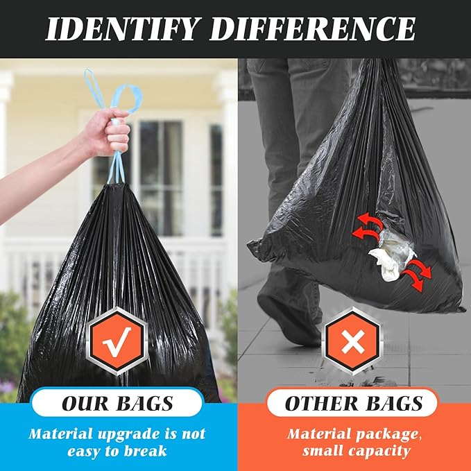 20 Gallon Large Drawstring Trash Bags 120 Counts, Fit 20-21 Gal Trash Can - Image 5