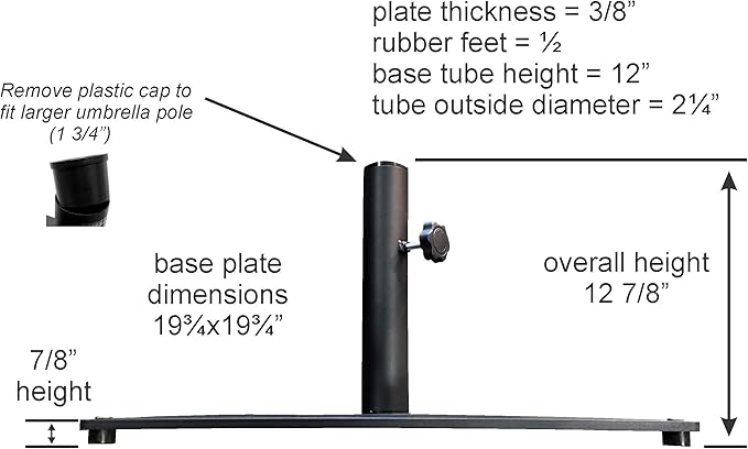 Tropishade Steel Plate Umbrella Base, 36 lbs, Black - Image 2