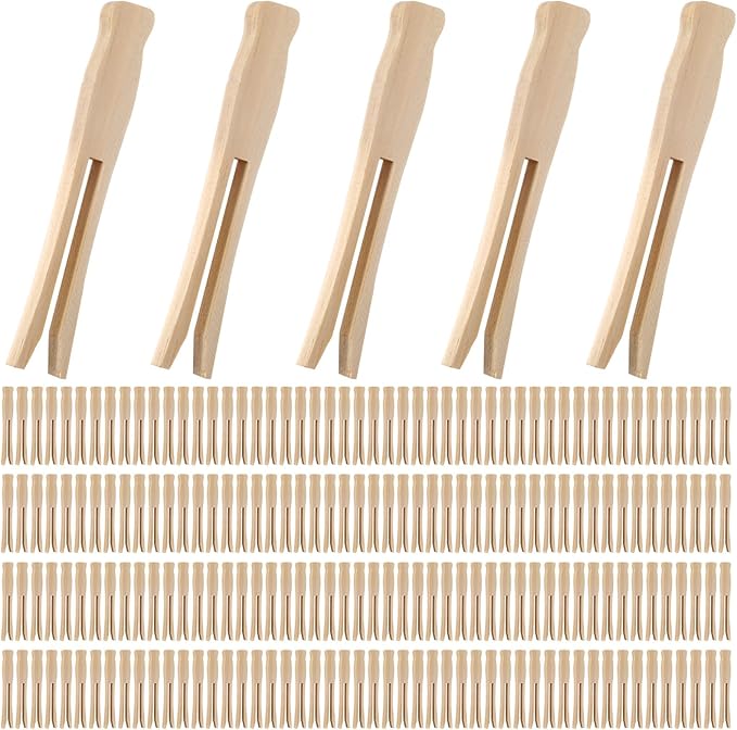 Zubebe 200 Pack Wooden Clothespins 4.3 Inch Vintage Dolly Clothes Pegs Wood by Zubebe