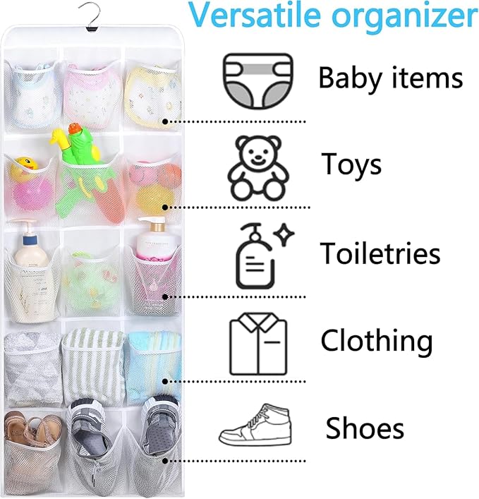 MISSLO 30 Large Pockets Dual Sided Hanging Baby Shoe Organizer - Image 5