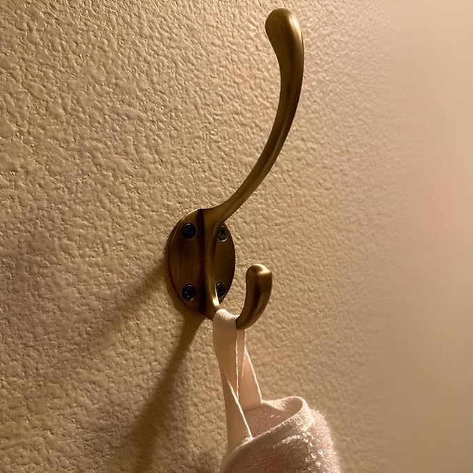 Soild Brass Wall Hooks for Hanging, Antique Brass Coat Hooks Wall Mounted - Image 6