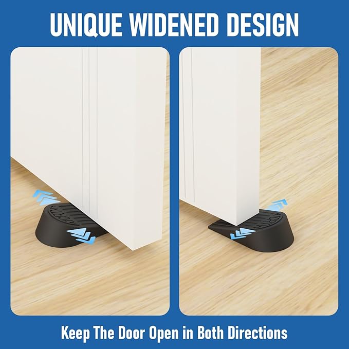 Rubber Widened Door Stopper Wedge – 1 Pack Black Door Stoppers Wedge - Image 2