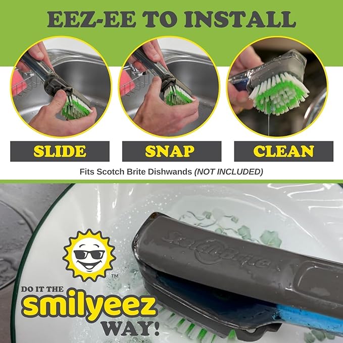 Smilyeez Replacement for Scotch Brite, Makes Your Dishwand Like New, Dishwand - Image 3