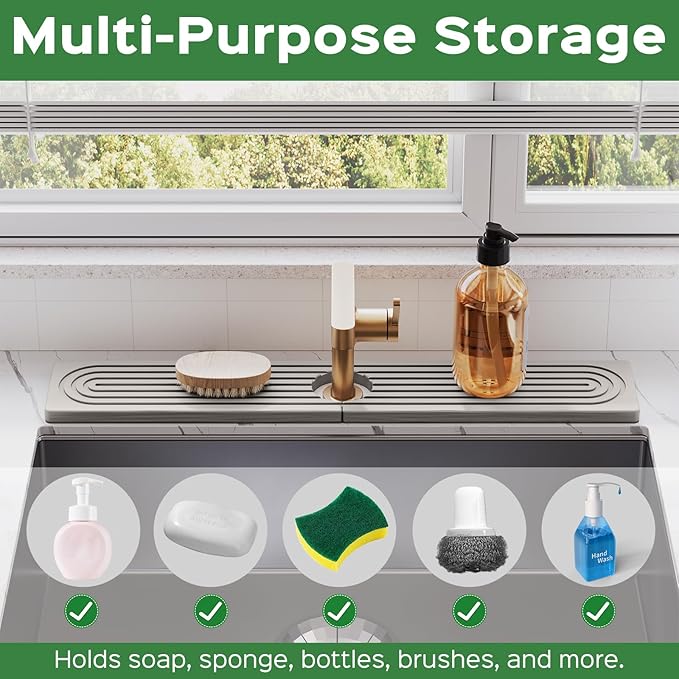 23.6 Inch Stone Faucet Mat for Kitchen Sink Splash Guard - Image 5