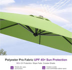 PURPLE LEAF 10 Feet Square Cantilever Umbrella Patio Umbrella with Base Outdoor Umbrella Aluminum Offset with 360-degree Rotation for Garden Deck Pool Patio Apple Green - Image 5