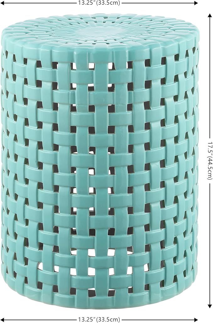 SAFAVIEH Home Collection Sayre Robins Egg Blue Ceramic 18-inch Decorative Accent Garden Stool for Living Room, Bathroom, Patio, Side Table, Plant Stand (Fully Assembled) - Image 3