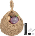 uxcell Hanging Fruit Baskets for Kitchen, Hand-Woven Wall Hanging Storage Jute by uxcell