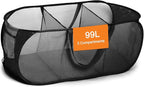 Foldable Laundry Baskets, Collapsible Mesh Laundry Hamper, Durable Pop Up by Bemkoo