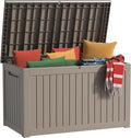 Deck Box - 280 Gallon Large Outdoor Storage box,Waterproof Patio Furniture and Storage Deck - Lockable and UV Resistant, Perfect for Pool and Outdoor Use, Weatherproof Resin, Lockable (Light Brown) by MAIUSCOLI