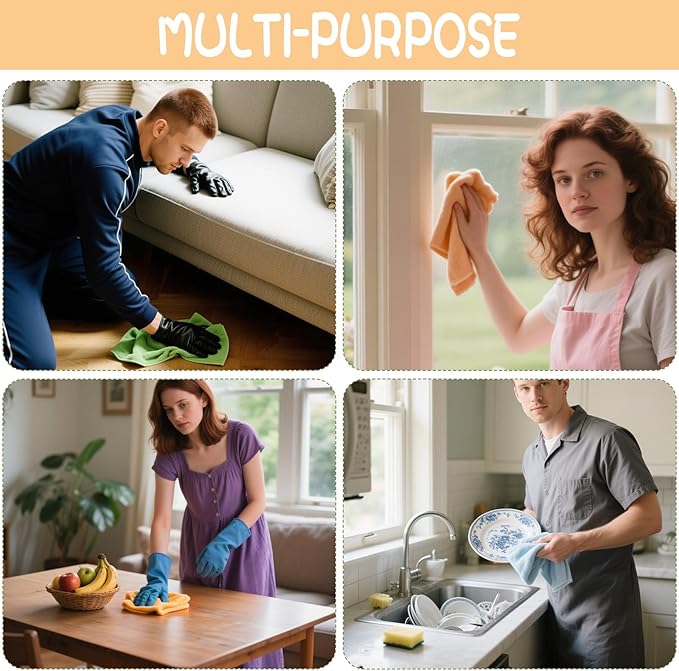 6 Pack Extra Large Microfiber Cleaning Cloths 20"x30", Lint-Free Reusable Towels - Image 7