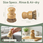 Bamboo Dish Brush Set, 4 Pack, Plastic-Free, Dish Scrubber & Vegetable Brush - Image 7