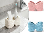 Bow Toothbrush Holder ， 2-Slot Toothbrush and Toothpaste Holder Cute Toothbrush - Image 5
