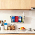 2 Set Adhesive Hanging Wall Basket Inside Cabinet Door Organizer, Wall Storage - Image 7
