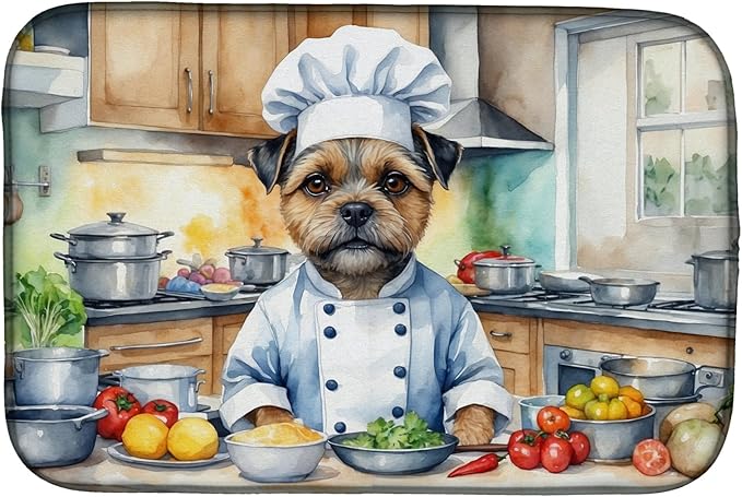 Caroline's Treasures DAC6213DDM Border Terrier The Chef Dish Drying Mat by CarolinesTreasures