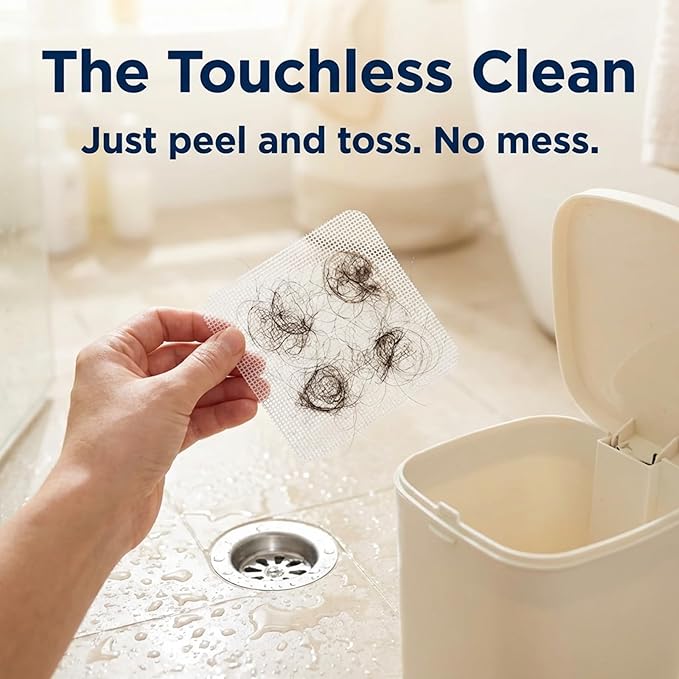 50 Pack Square Disposable Shower Drain Hair Catcher Stickers - Image 9