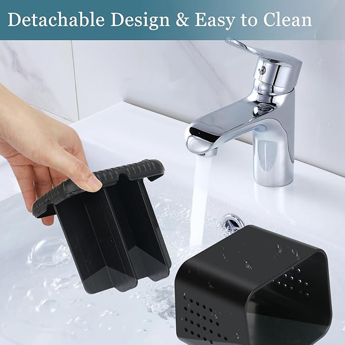 Black Toothbrush Holders for Bathrooms, Kids Electric Toothbrush and Toothpaste - Image 4