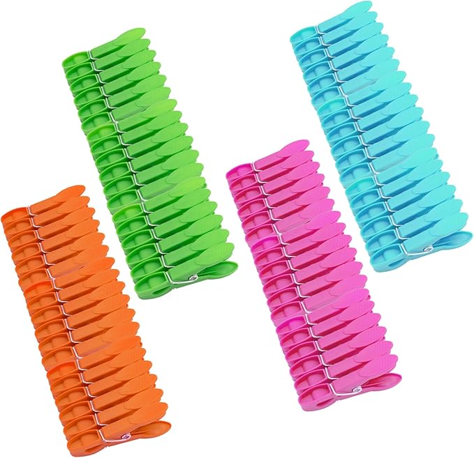 72Pcs Plastic Clothes Pins, Beach Towel Clips Small Heavy Duty, Laundry Clips by NZKNP