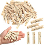 KIMOBER 2.87Inch Large Wooden Clothespins, Sturdy Natural Wooden Craft Peg Pins by KIMOBER