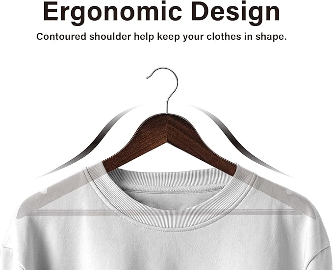 StorageWorks Wooden Hangers 30 Pack, Wood Coat Hangers - Image 7