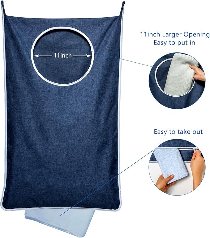 KEEPJOY XL Hanging Laundry Hamper Bag, Large 36"x22" Clothes Hanging Hamper - Image 3