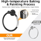 Matte Black Towel Ring 2Pack, SUS304 Stainless Steel Hand Towel Holder - Image 3