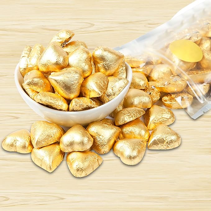 300 Pcs Square Golden Aluminium Foil Candy Wrappers Square Sweets Lolly Paper - Image 5