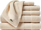 Lacoste Heritage Supima Cotton 6-Piece Towel Set, 2 Bath Towels, 2 Hand Towels by LACOSTE