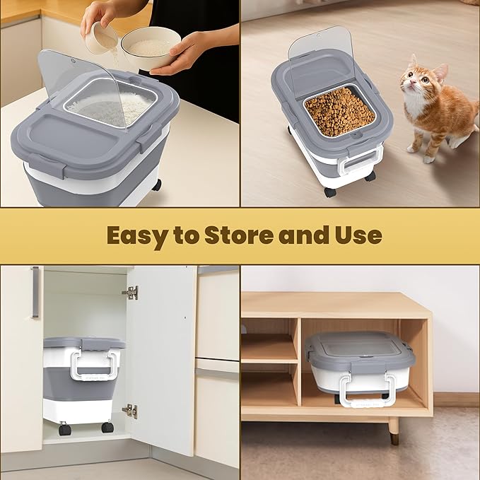 HOYTAMDA 20-30Lbs Rice Container, Collapsible Airtight Food Storage Containers - Image 6