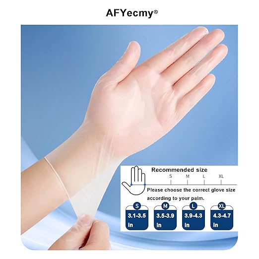 Clear Vinyl Gloves, Powder-Free & Latex-Free, Disposable Clear Gloves, Cleaning - Image 2