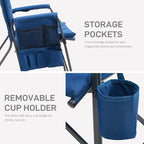 EVER ADVANCED Lightweight Folding Rocking Camping Chair, Padded Portable Rocker Chair for Patio, Lawn and Outdoors, Heavy Duty Hard Armchair for Adults, Blue - Image 8