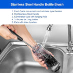 3 Pack Bottle Brush Set, Long Handle Baby Bottle Brush Cleaner - Image 3