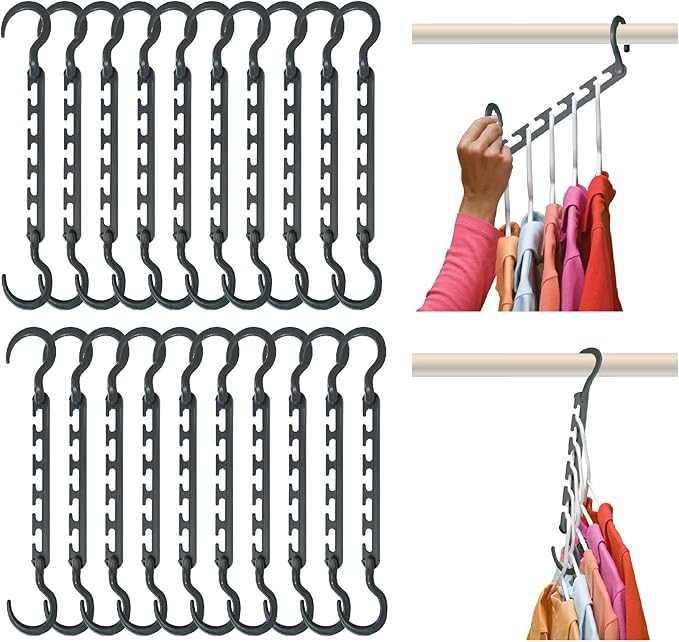 Wonder Hanger Max 20-Pack Space Saving Hangers, Reinforced Hooks Swivels 360° by WONDERHANGER