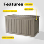 280 Gallon Outdoor Storage Box, Large Resin Deck Box for Patio Cushions, Garden Tools, Pool Accessories, Waterproof and Lockable Design, Storage Bench for Backyard & Deck(Gray) - Image 6