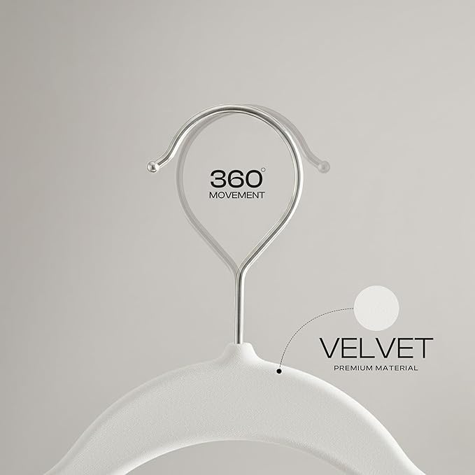 Utopia Home Velvet Hangers 50 Pack – Luxury Non-Slip Slim Pant & Coat Hangers - Image 7