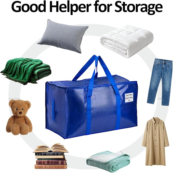 2 Pack Heavy Duty Storage Bags, Reinforced Handles and Zippers, Organizing Bags - Image 6