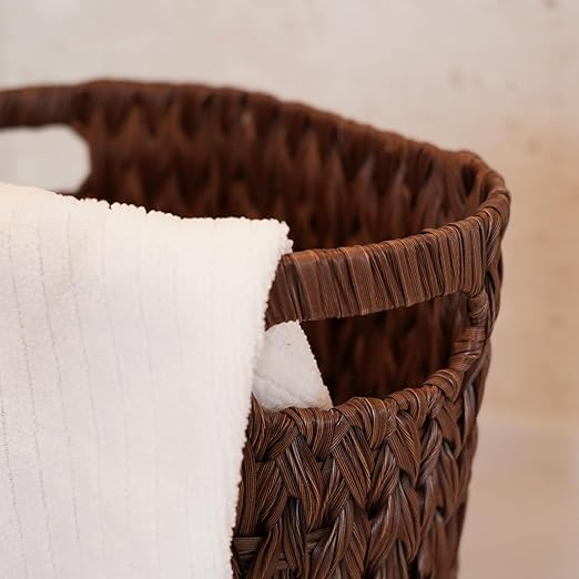 PINXIURY Wicker Trash Can, Watse Basket, Woven Bathroom Trash Can - Image 8