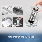 2 Pack Bathroom Sink Drain Strainer, Universal Sink Stopper - Image 5