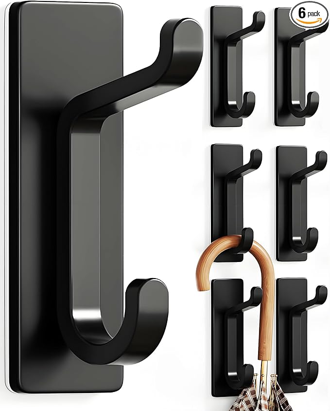 pickpiff Wall Hooks for Coat and Towel: 13LB Adhesive Door Hanger Stick on by pickpiff