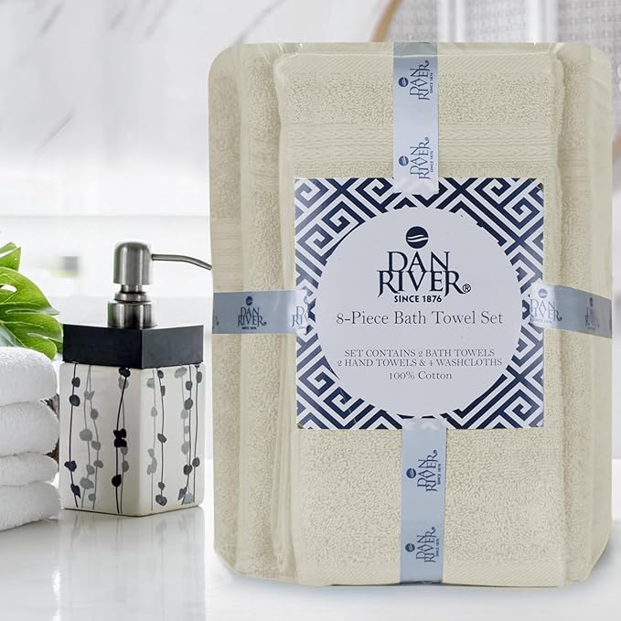 DAN RIVER 8 PC Luxury Bath Towels - Image 8