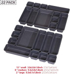Set of 22 Interlocking Desk Drawer Organizer Tray Dividers Plastic Shallow - Image 2