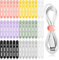42 Pcs Silicone Cable Ties Reusable Cord Organizer Adjustable Data Cable Wraps by Tellegloww