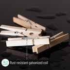 Mr. Pen- Wooden Clothes Pins, Large Natural Wood, 50 Pack, 2.9 Inch, Rust - Image 4