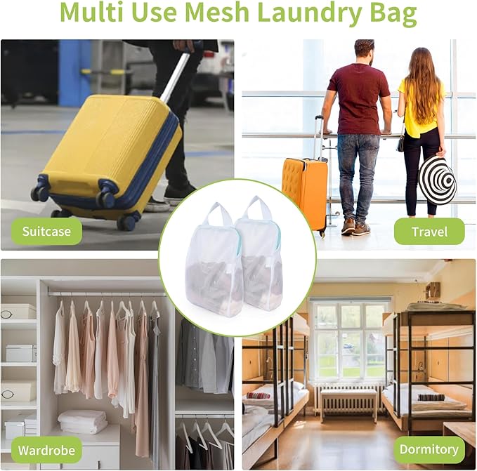 OTraki 2Pcs Small Laundry Bags 10x12 Inch Delicates Lingerie Bags Mesh Wash - Image 9