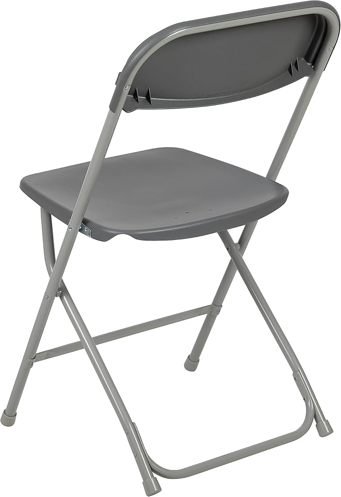 Flash Furniture Hercules Series Plastic Folding Chair - Grey - 2 Pack 650LB Weight Capacity Comfortable Event Chair-Lightweight Folding Chair - Image 6