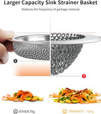 TRAPMATE Kitchen Sink Drain Strainer, Reversible Chain Mesh Sink Strainer - Image 5