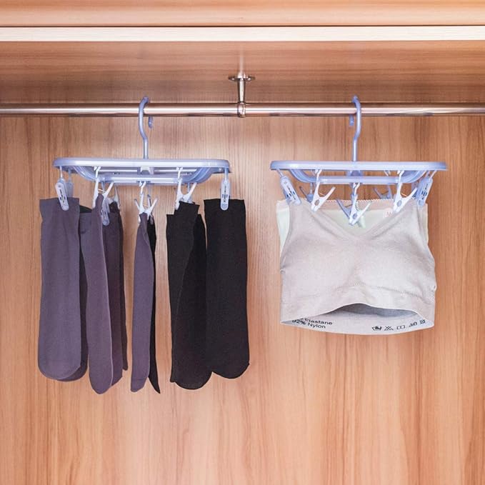 Small Clip & Drip Hanger 2-Pack, 12 Clips & 360 Rotatable Hook, Drying Hanger - Image 8