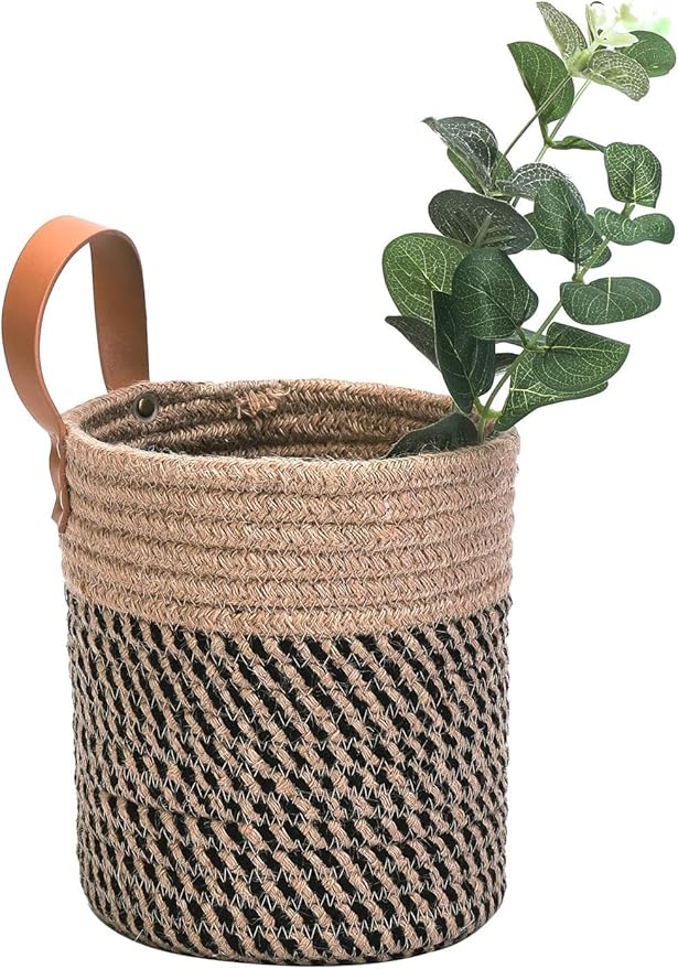 2pack Small Hanging Baskets-Cotton Rope Wall Basket - Image 4